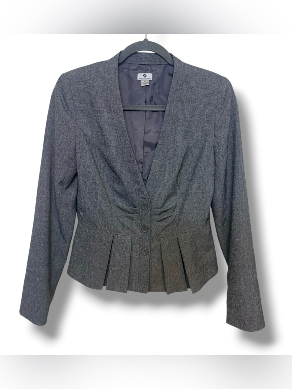 Worthington size 6 women’s Blazer Pleated Peplum Fitted